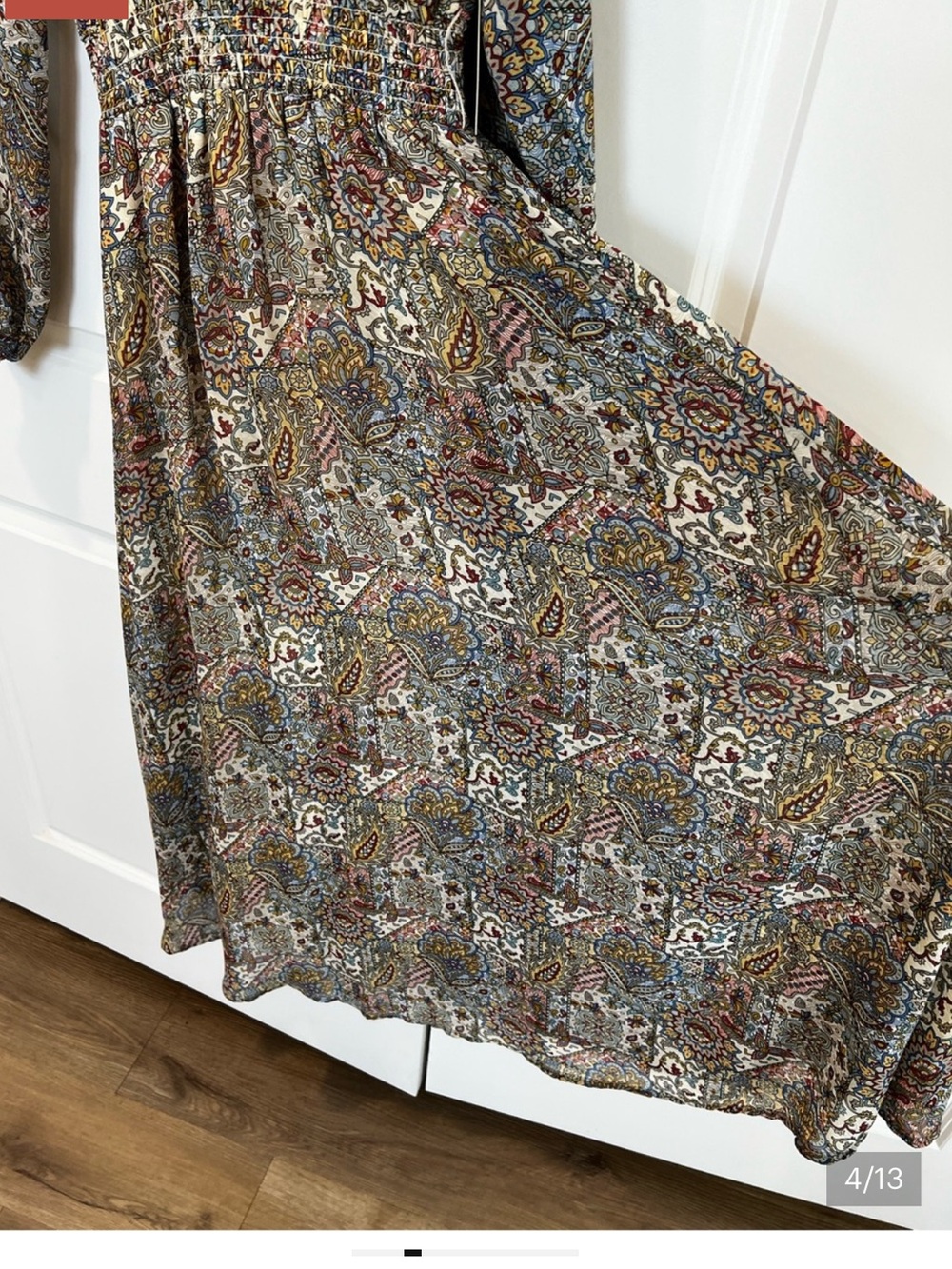 Lark & Grey Floral Paisley Long Sleeve Maxi Dress - Multicolor - Picture 3 of 5